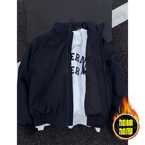 现货美式高街休闲棉衣夹克三防立领纯色户外工装加厚棉服外套图片