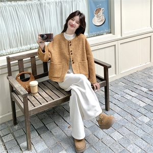 现货主推~冬季新款羊毛羊羔毛保暖外套领可拆2B237-6119-P185K278图片