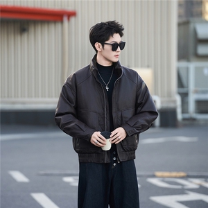 标50绒 皮羽绒服男士立领短款外套 8529-P235(控券后318)图片
