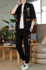 夏季套装风男复古宽松大码汉服，男装休闲套装，星座1206（原A206）