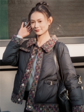 2025冬装常规保暖外套民族风羽绒短款小香风，女装羽绒服，沫晗依美