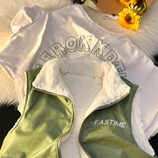 港风皮马甲男棉衣外套羊羔绒马甲双面穿刺绣1016-1MJ009P63K89，男装棉衣，星座1016-1（原电商B408-1）
