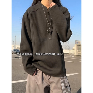 XZ809A/SYR64/加绒特P34/控68结构polo衫长袖卫衣,纯色衬衣穿搭女图片