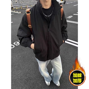 现货冬季美拉德立领飞行夹克廓形高街棒球服加棉加厚棉衣外套图片