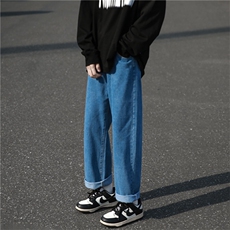 四季款cityboy宽松直筒拖地牛仔裤，男装牛仔裤，电商D325