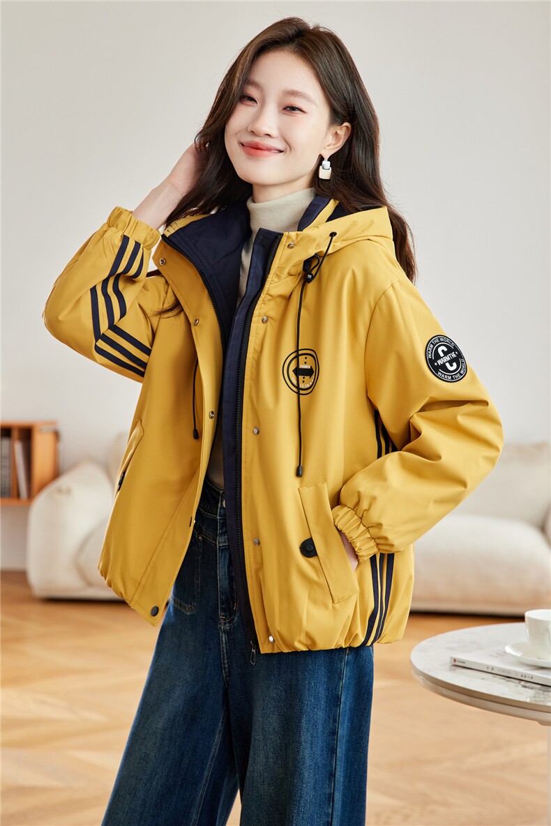 现货2025冬装新款加绒加厚休闲精品女装棉衣棉服派克服,女装派克服,木子恋