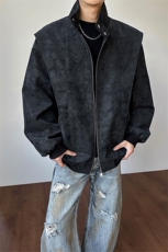 春季扎染拼接皮衣复古百搭外套潮牌夹克男女C64137-TP65不，男装夹克，电商A102