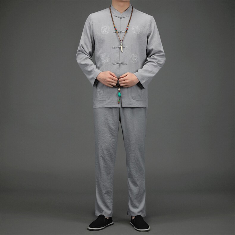 BETZ221钱塘2020-2唐装风中老年男装中老年套装P80，男装中老年男装，钱塘207-2