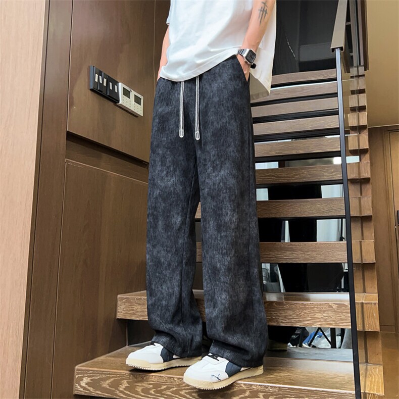 ！2026夏季男士冰丝垂感休闲裤脏脏直筒裤WK2093特P35空69,男装休闲裤,电商B220