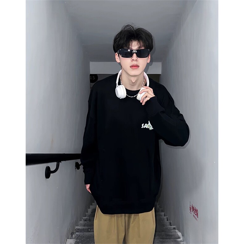 抖音得物现货高品质美式宽松圆领印花卫衣新款重磅卫衣ADY111,男装卫衣,电商A443
