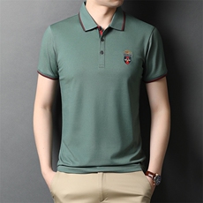 夏季新款男士翻领短袖t恤中年有领男装上衣服休闲POLO衫，男装T恤，电商B212（原钱塘6029）