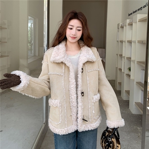 25冬季新款牛角扣皮毛一体外套2B082-2266-p215k323图片
