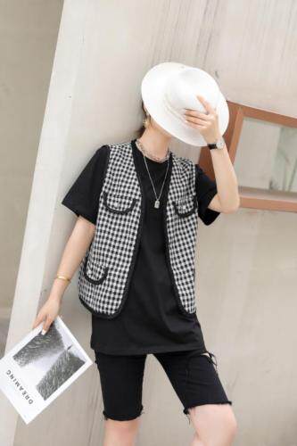 珍珠格子马甲套装，美美哒！，女装马夹，春信拙源