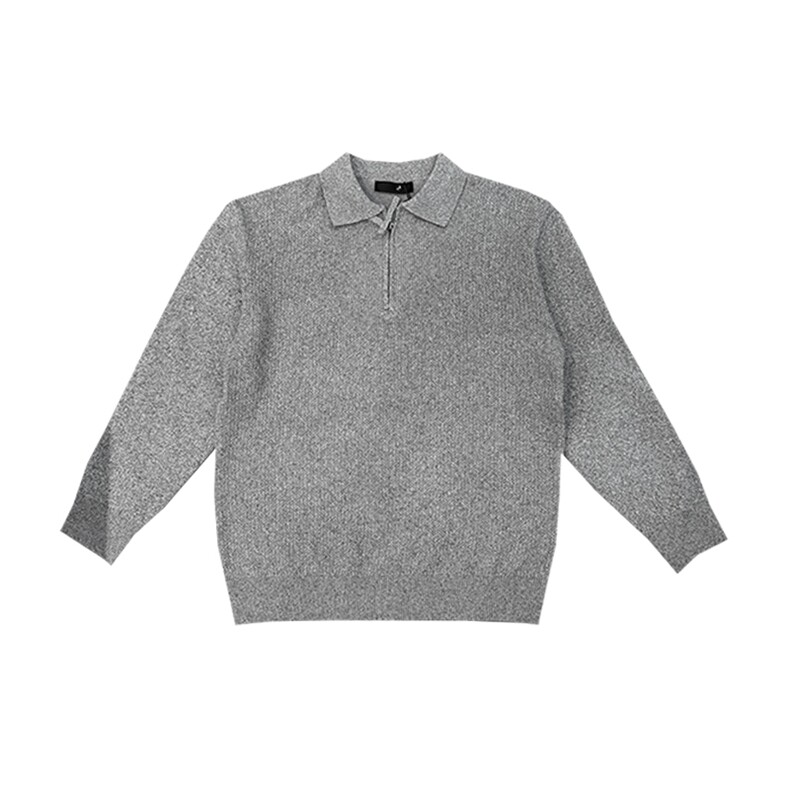 LV277/P88控118冬季轻熟风法式POLO领半拉链休闲毛衣男灰色首1,男装针织衫/毛衣,星座305B