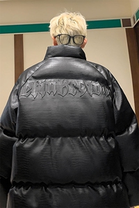 港风鳄鱼纹钢印字母设计棉衣男MY77093P120控168 抖音控198图片