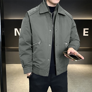 标90 男士简约翻领假两件羽绒服上衣外套百搭 A329-YR3605-P265图片