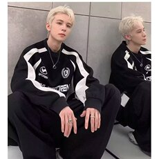 D847-P41卫衣男2025春秋季新款美式高街重磅潮牌复古拼接撞色，男装卫衣，电商B323A