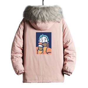 MM48042-P130 冬季大毛领衣男士大码加厚袄男服 网格挂拍图片