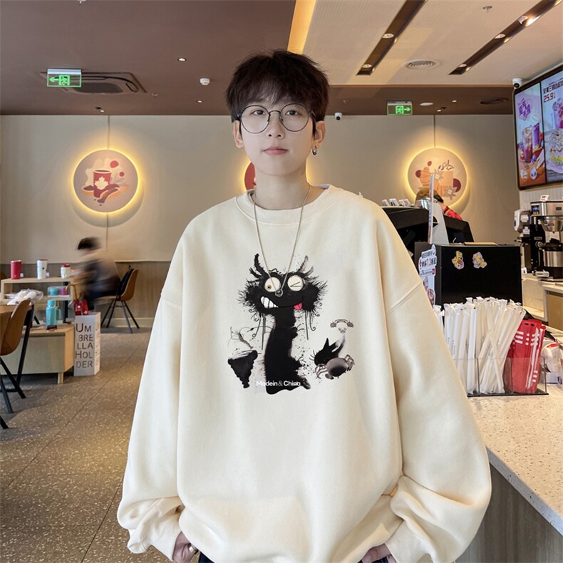 ！圆领卫衣男装港风长袖t恤男外套男WY521-特P23,男装T恤,电商B371