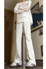 微辣喇牛仔裤男款春秋季白色高级感修身直筒裤潮牌百搭宽松休闲裤，男装牛仔裤，电商A062
