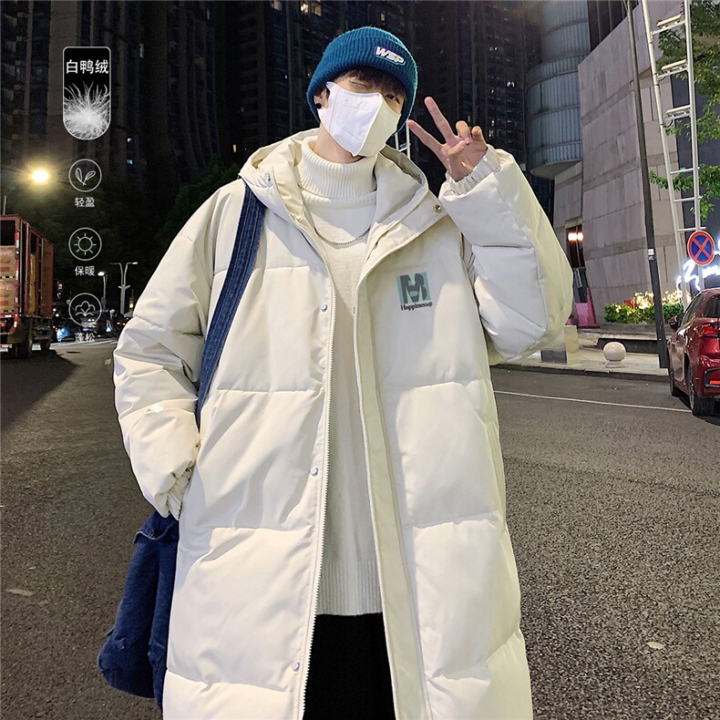 港风夜景标白鸭绒中长款休闲连帽羽绒服A247-YR1872P285控368，男装羽绒服，电商A247