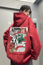 ！麂皮绒连帽卫衣直播品质重磅400克玫瑰印花JL7107-P45控78，男装卫衣，星座508（原C305）