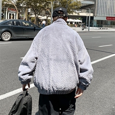 冬季新款兔毛外套男潮牌高街痞帅情侣休闲加厚保暖棉衣棉袄Y92，男装棉衣，星座506