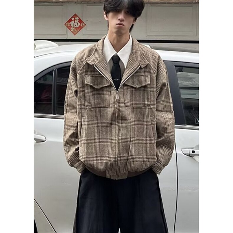小香风牛仔外套男款春秋季宽松工装夹克痞帅复古棒球服JY6627,男装工装外套,星座1116A（原606A-3）