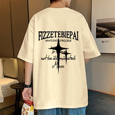 T686P26夏季新品港风高街美式短袖T恤宽松ins重磅纯棉体恤，男装T恤，星座304A