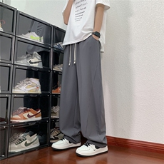 冰丝简约弯刀休闲裤K106模特酒店景92%聚酯纤维8%氨纶(S-2XL)TP24，男装休闲裤，电商A088