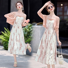 2025夏装新款时尚针织衫搭配吊带裙套装,女装套装/套裙,曼琳思菲, 2025夏装新款时尚针织衫搭配吊带裙套装,女装套装/套裙,曼琳思菲,