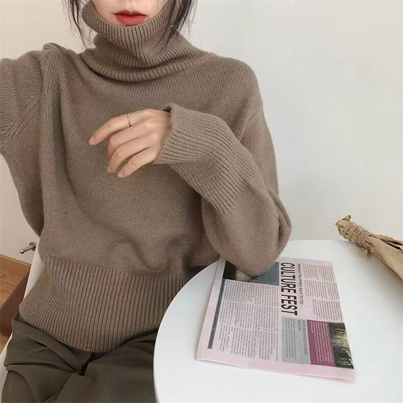 2025年秋季常规款开衫单件长袖堆堆领休闲通勤时尚百搭,针织衫/毛衣,淘淘羊羊绒