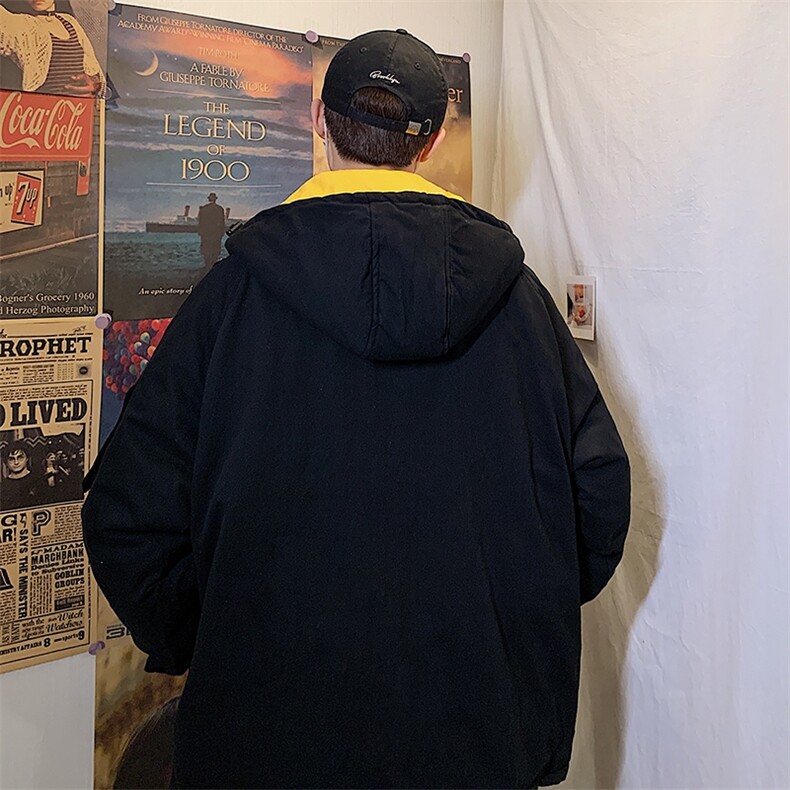 秋冬季工装连帽棉衣男ins百搭宽松学生加厚面包服外套潮W094-P80,男装棉衣,星座512-2