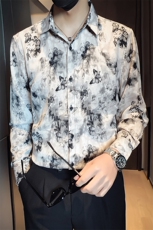 B216CS8312P552025秋装新款男士印花长袖衬衫社会小伙风，男装衬衫，电商B216（原B302）