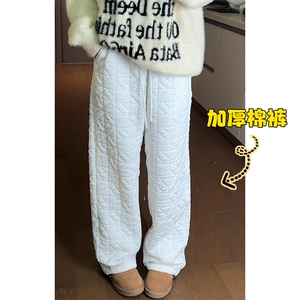 特批P35无差价冬季抖音大码男菱格保暖加棉拖地裤K5614J加棉