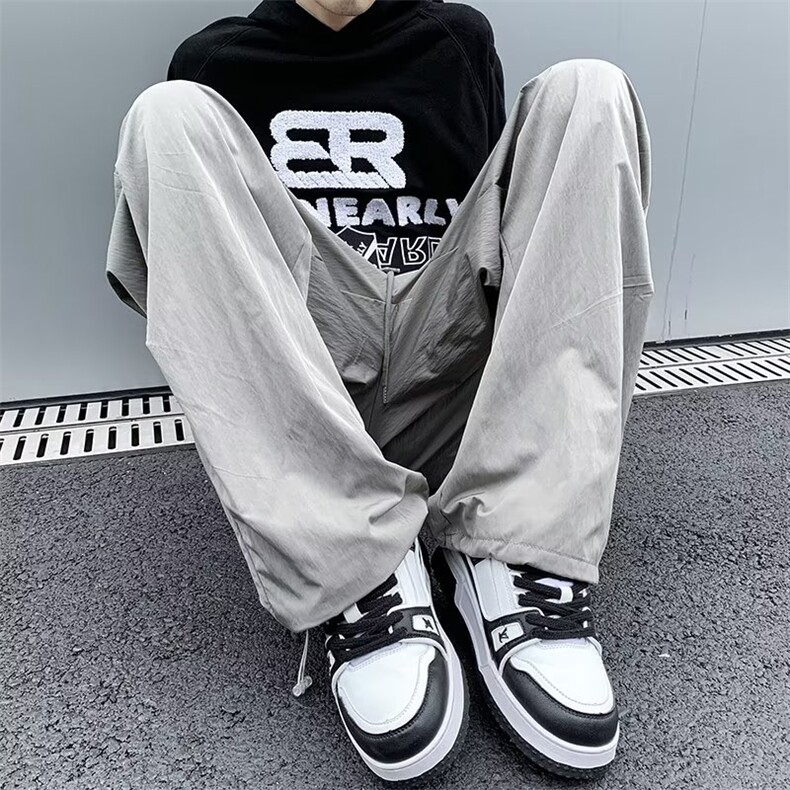 休闲裤男韩版潮流高街帅气束脚裤2024春季ins宽松长裤K4859-P43,男装休闲裤,星座412-2
