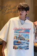 ！版权！2025夏季新款男士鹿皮绒短袖T恤情侣半袖TL2427特P19，男装T恤，电商B220