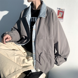2025秋款大码潮牌休闲外套boy美式假两件工装上衣夹克J6073-P80图片