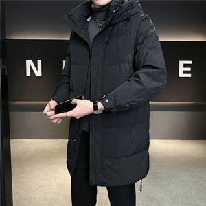 9997-M-3XL-P235标50店主风休闲中长款连帽特殊面料羽绒服外套图片