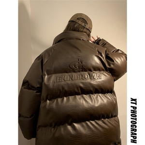 1中性鳄鱼纹钢印字母图设计大码潮流休闲棉衣男MY77722P128控168图片