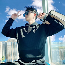 AW132/P78控108秋季社会小伙华夫格连帽金属打底卫衣男，男装T恤，星座305B-1