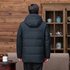 主推款新款男士中老年羽绒服加厚爸爸装绒羽绒服中长款外套，男装羽绒服，钱塘6003（原4033）