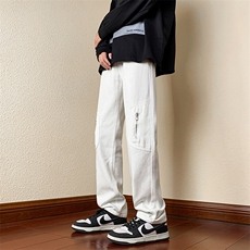 B221美式ins高街小众拉链小脚牛仔裤LK23007-P60控78，男装牛仔裤，电商B221