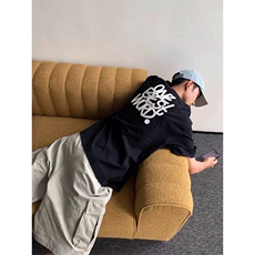网图有货美式卡通字母刺绣短袖t恤男女情侣宽松五分袖A482-P30，男装T恤，星座1505