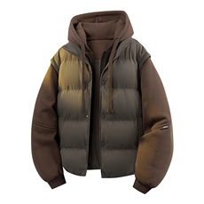 立体新款冬季羽绒棉服棉袄连帽假两件韩版宽松外套A436-2511-P85，男装棉衣，电商A436