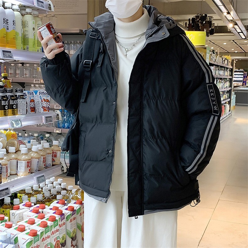 港风冬季新款连帽棉服中性情侣风潮牌百搭外套M666-P85大码+5,男装棉衣,星座217-4