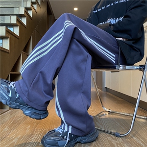 美式运动三条杠秋季新款宽松休闲百搭卫裤B315-K24233-特p40控78图片