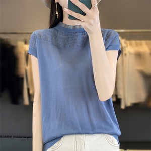 夏季新款天丝欧根纱短袖女图片