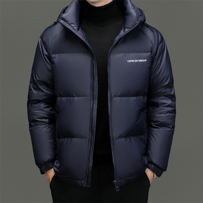 羽绒服男士2024冬季新款潮流简约上衣休闲加厚保暖连帽外套男装,男装羽绒服,电商B212（原钱塘6029）