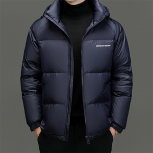 羽绒服男士2024冬季新款潮流简约上衣休闲加厚保暖连帽外套男装图片